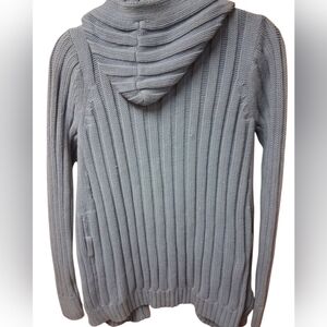 Abercrombie & Fitch Baby Blue Ribbed Knit Hooded Sweater